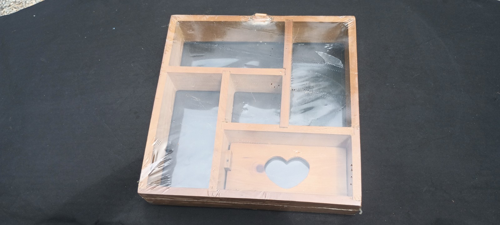 Vtg Wood Shelf Display Trinket Shelf Heart Cut Out Door *New In Package