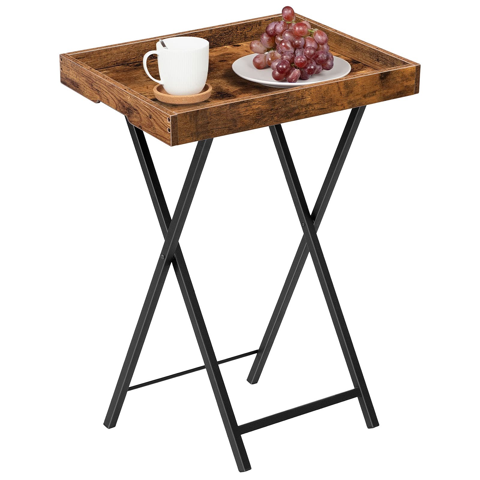 TV Tray Table Folding Table with Removable Serving Tray Stable TV Tray Snack