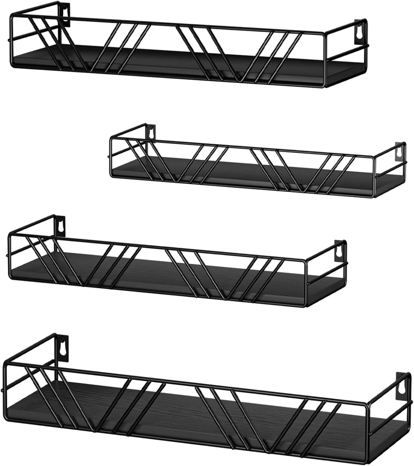 Floating Shelves for Wall Set of 4, Different Sizes Mounted Wood Floating Shelf,
