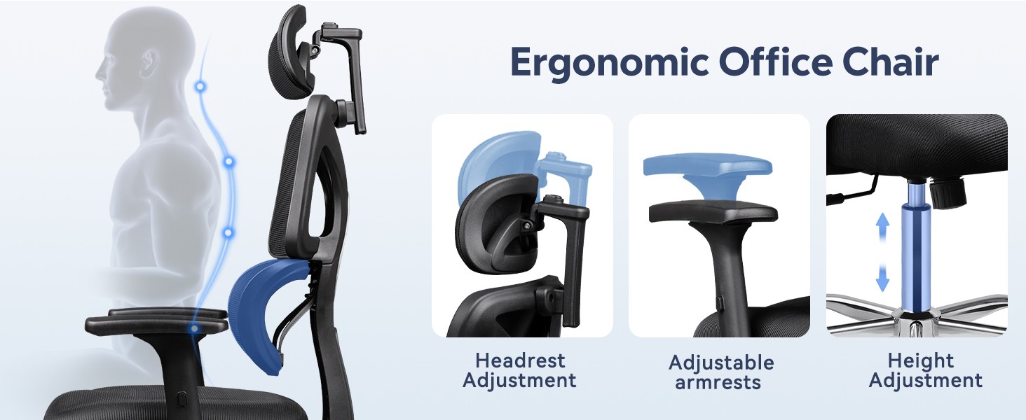 Office Chair Big and Tall Reclining Ergonomic Desk Chair for Long