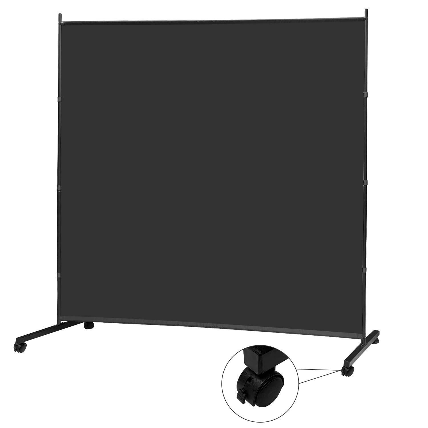 MAYOLIAH Large Single Panel Room Divider on Wheels, 71”W x 75”H Rolling Privacy
