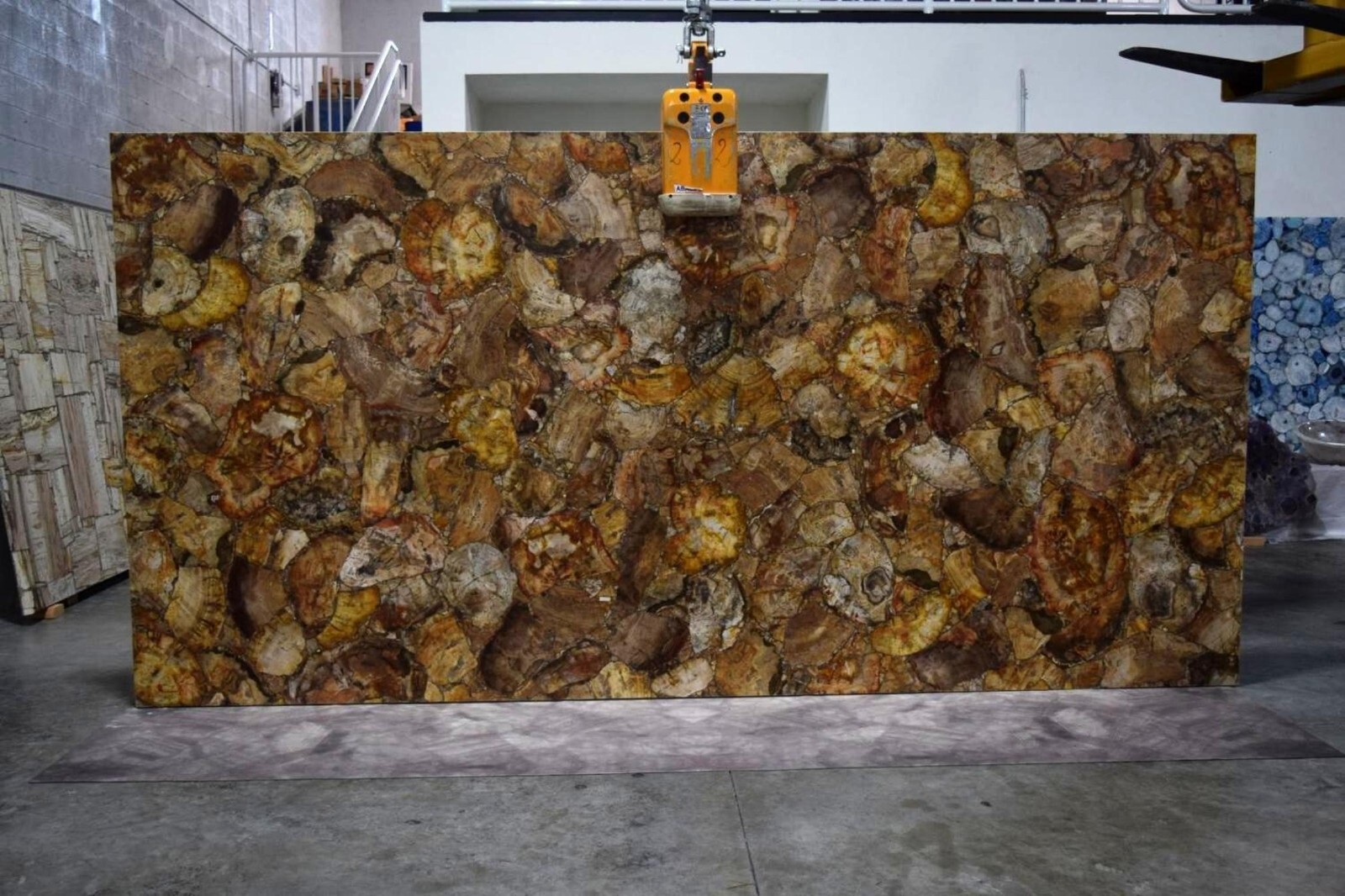 Brown Petrified Wood Coffee Table Top , Epoxy Center Table , Customized Table