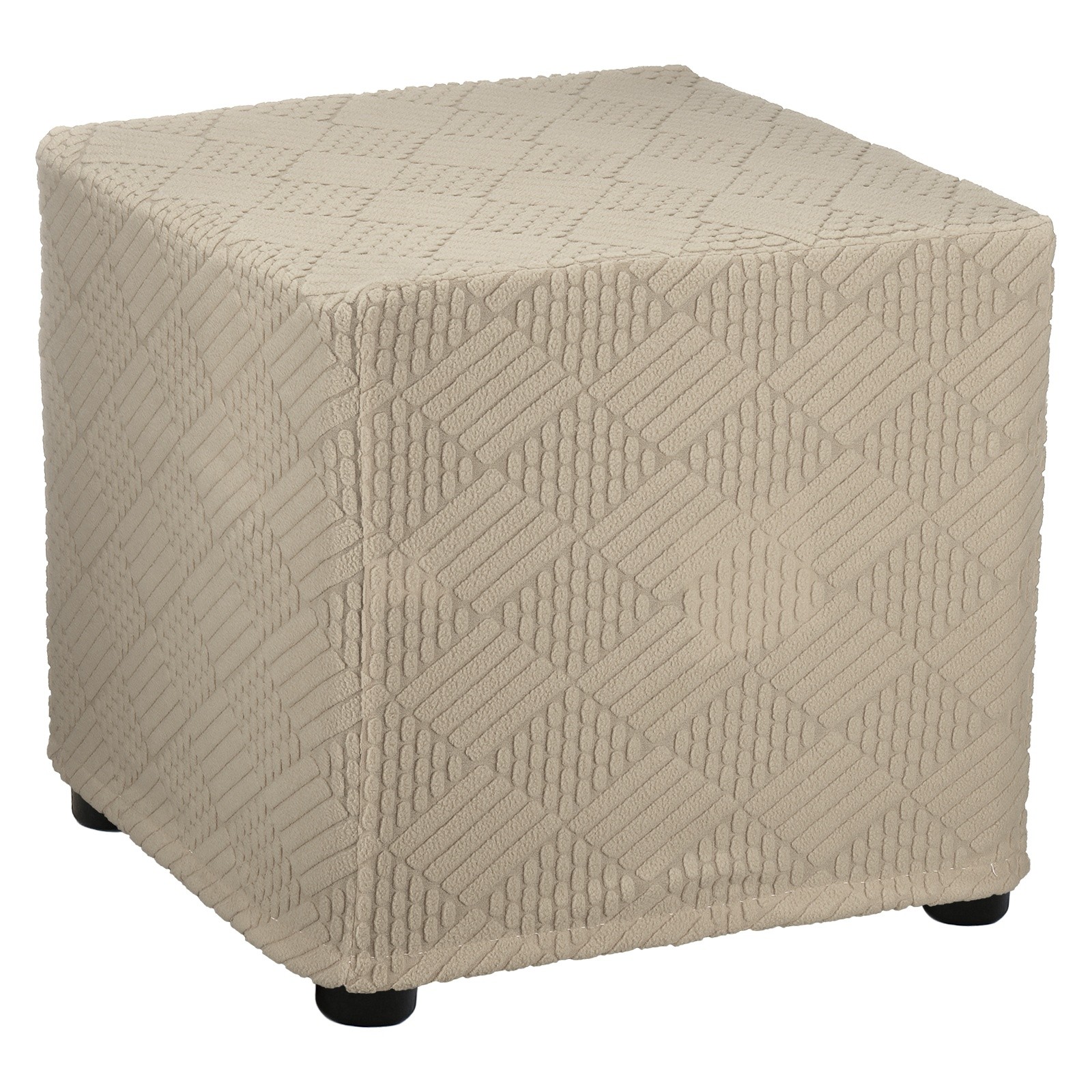 Stripe Stretch Cover Square Fit Length 14″-17″ Small Khaki
