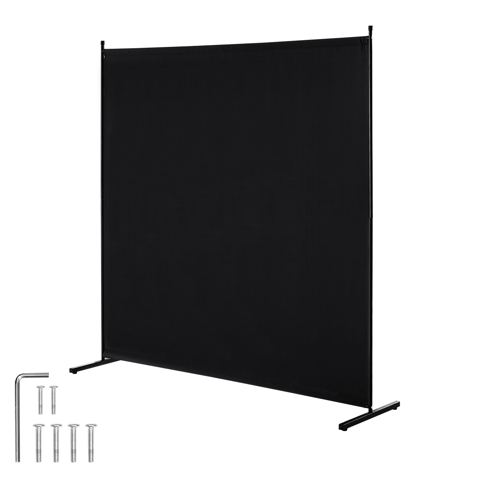 Uimoso 6FT Single Panel Fabric Privacy Screen for Office or Bedroom, Black