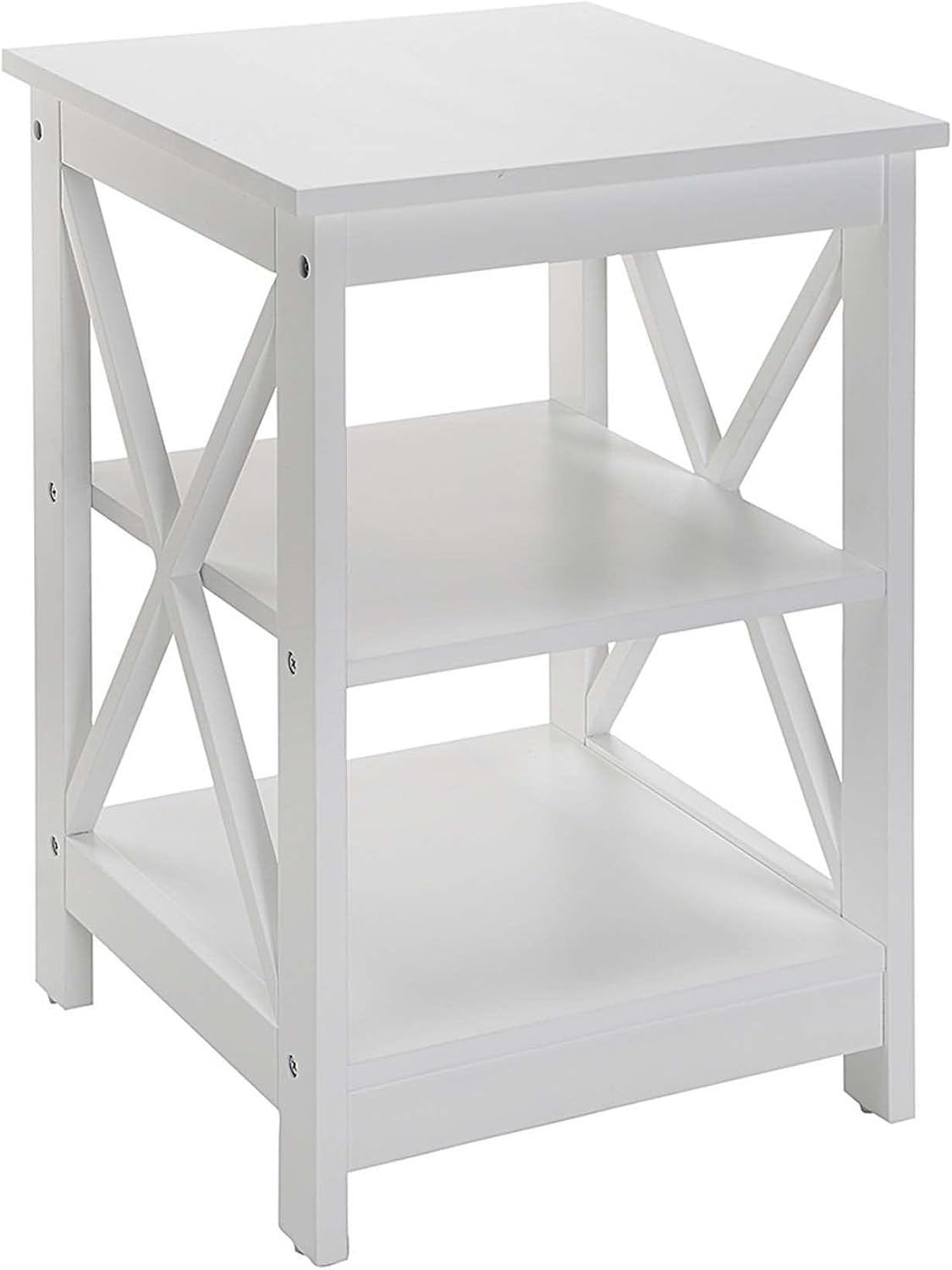 Stylish Oxford White Corner Bookcase & End Table Set for Modern Spaces