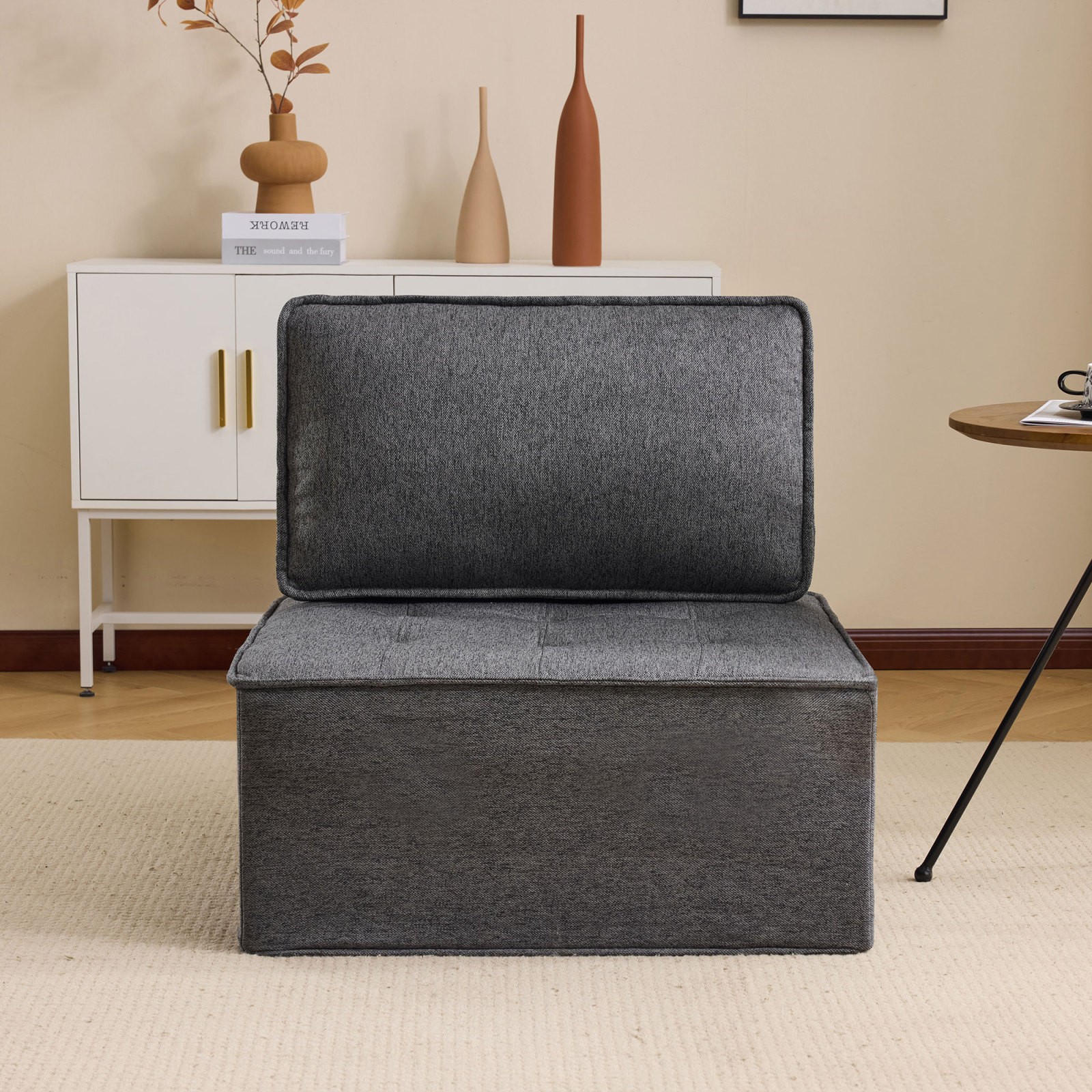 Dark Gray Linen Modular Sofa Sectional, 31.89″ x 31.89″ x 15.35″