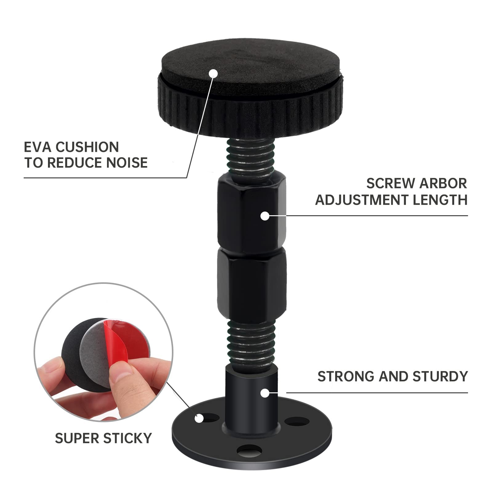 Headboard Stoppers for Wall, 4 Pack Bed Stoppers, 1.18in-2.76in Adjustable Bed