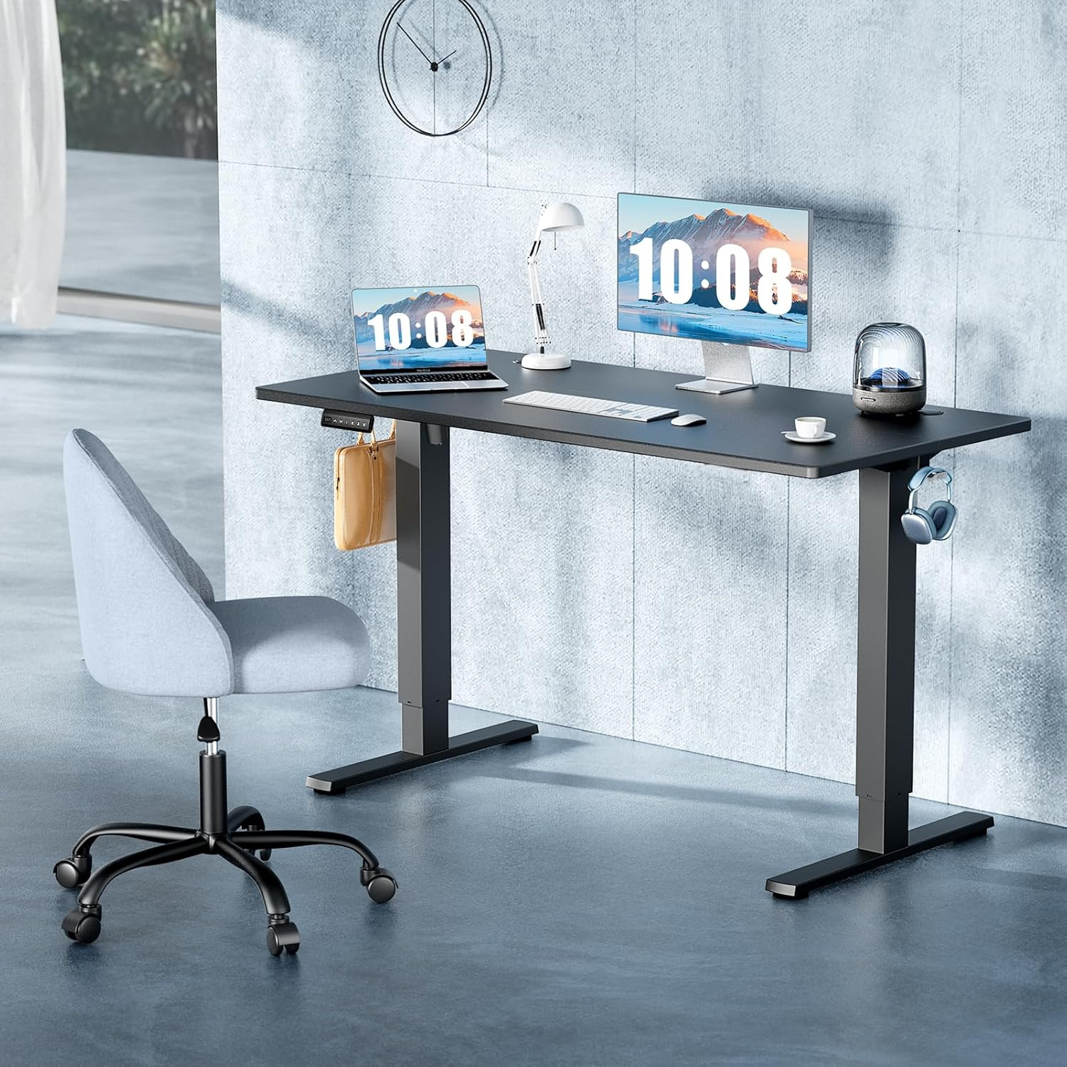 63″ Electric Standing Desk Height Adjustable Sit to Stand Workstation with Memor