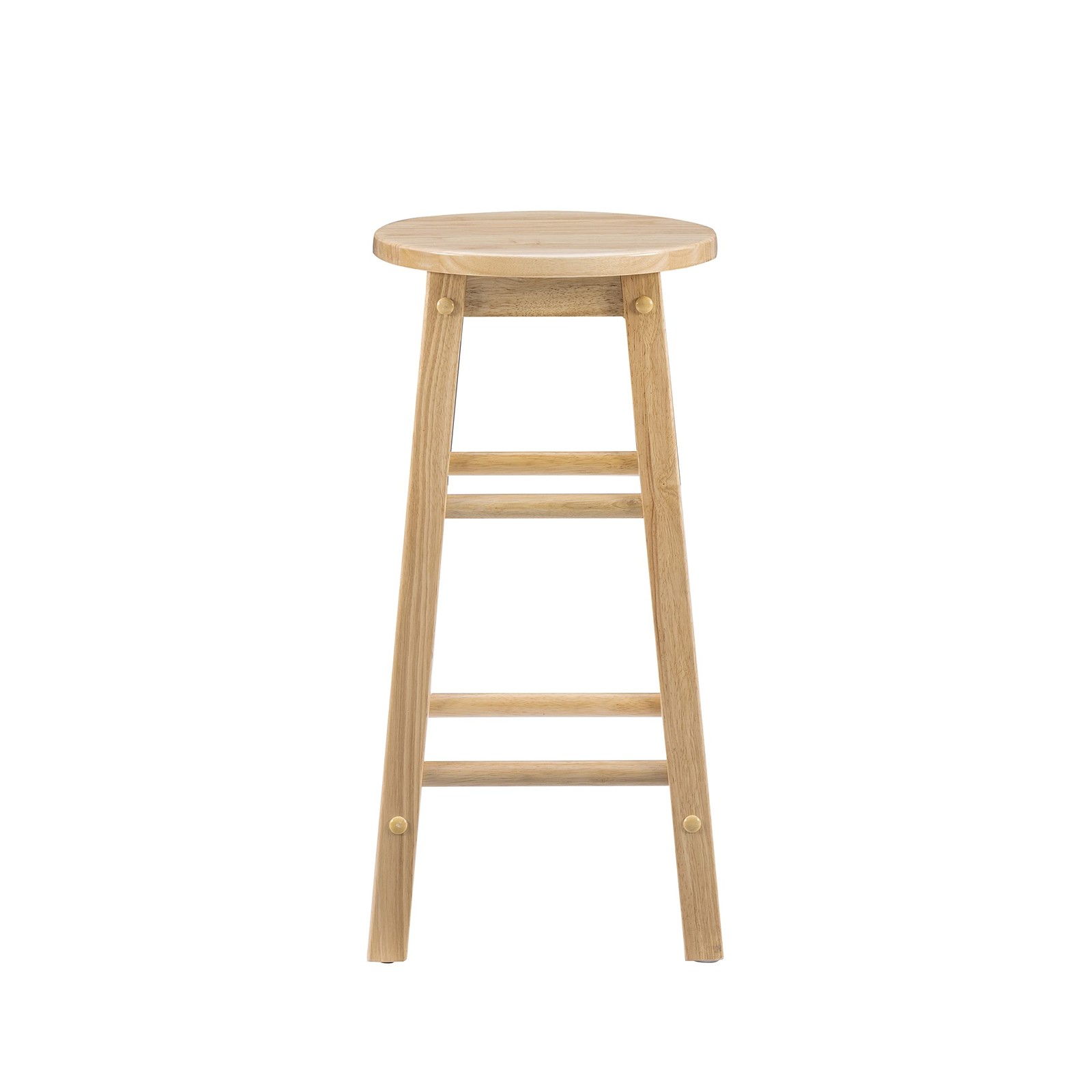 Natural Barstool with Round Seat, 24-Inch