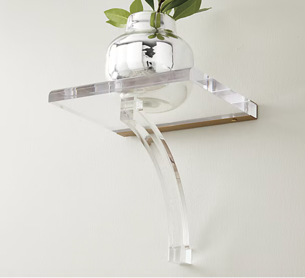 Ballard Designs Acrylic Wall Bracket shelf NEW #1