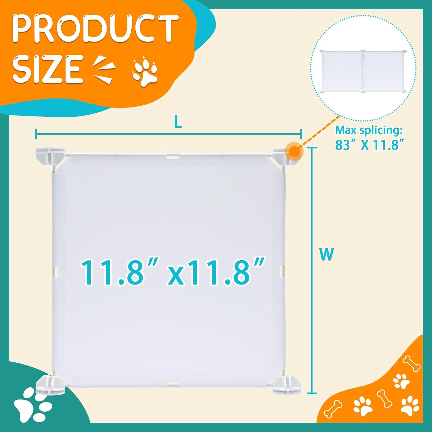 Pet & Toy Under Bed Blocker – 7 Pack, 83″ Long, White with Accessories