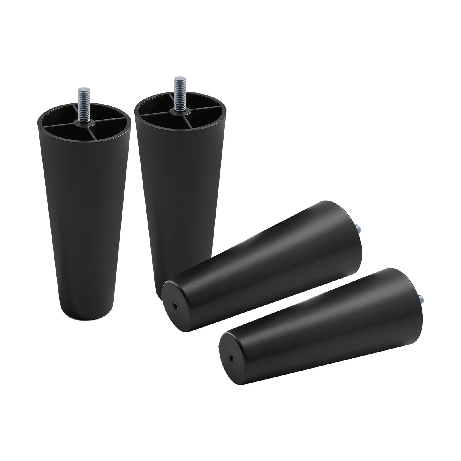 Round Black Replacement Sofa Feet, Furniture Legs for Sofas and Chairs