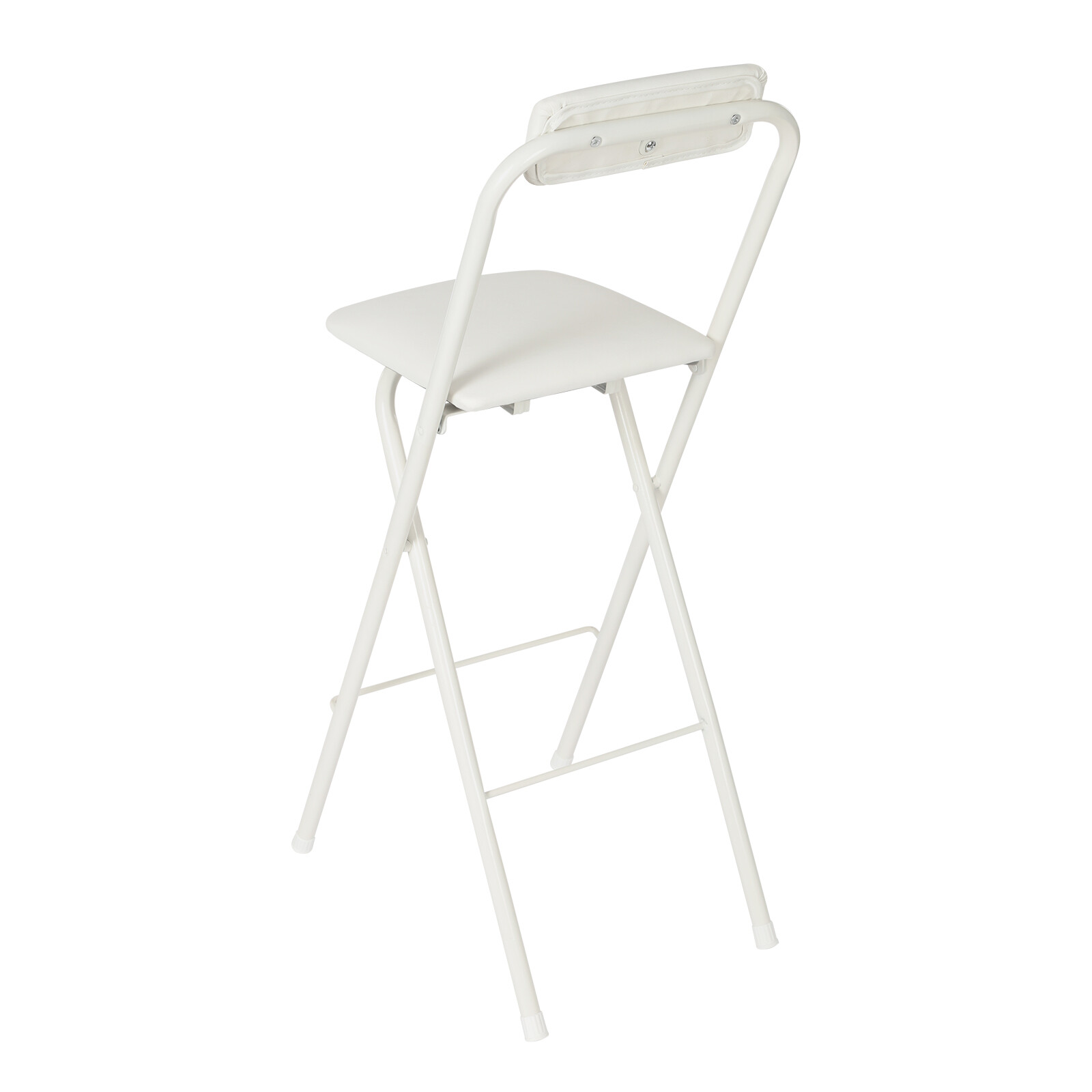 Foldable Chair Tall Folding Chair Portable Folding Stool W/ Backrest 70cm Seat