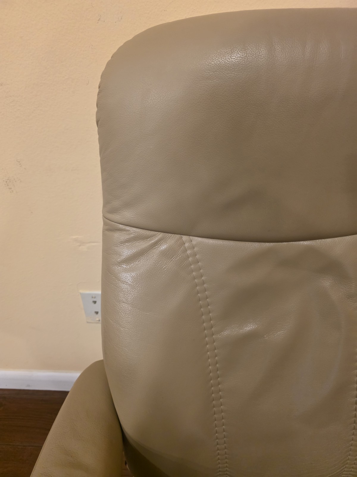 Ekornes Stressless Medium Sand Leather ‘Consul’ Swivel Recliner & Ottoman