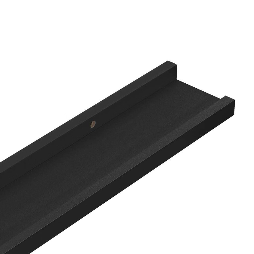 Picture Frame Ledge Shelves 2 pcs Black 31.5″x3.5″x1.2″ MDF
