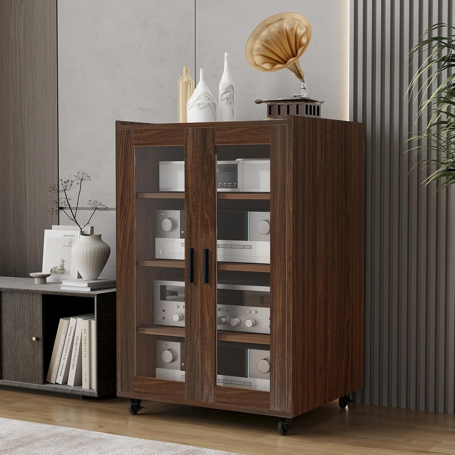 Media Storage Cabinet Audio-Video Media Stand,Stereo Cabinet