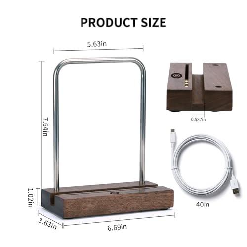 Vinyl Record Storage Holder, Walnut Wood Record Holder with Holder-Warm light