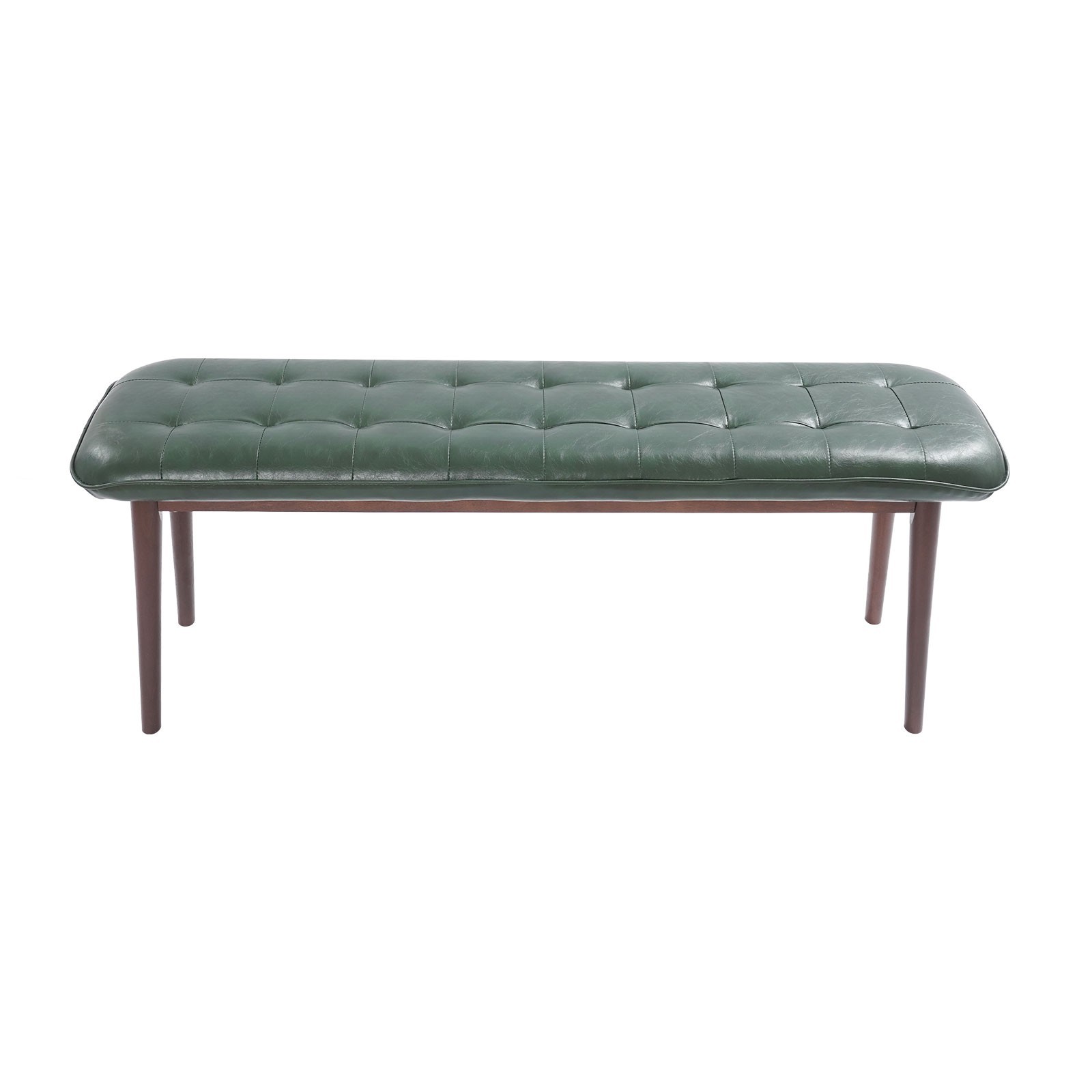 47.2 Inch Upholstered Entryway Wood Bench, Modern Shoe Bench Seat, Dark Green