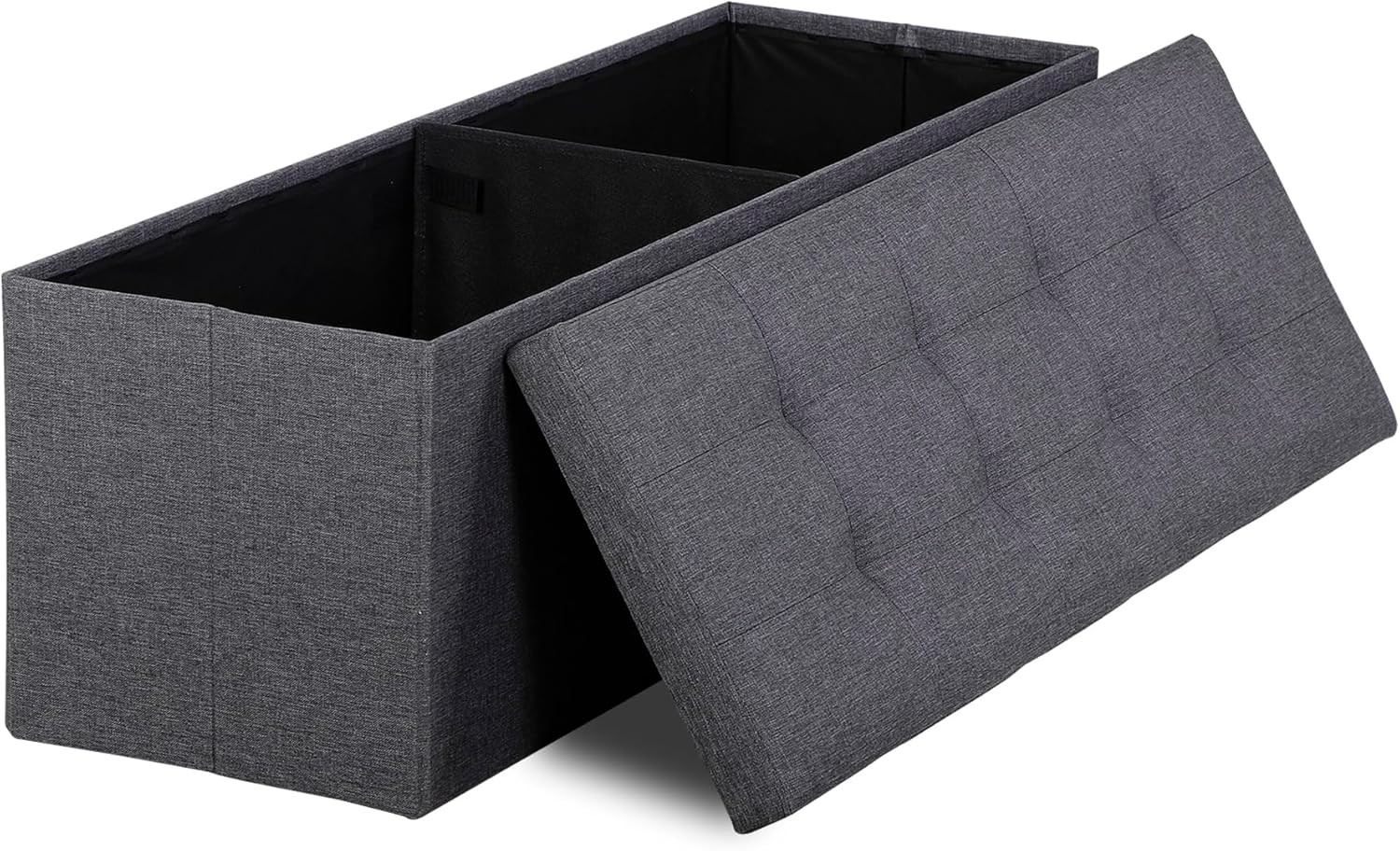 43.3 Inches Folding Storage Ottoman Bench Storage Chest Footrest with Foam Padde