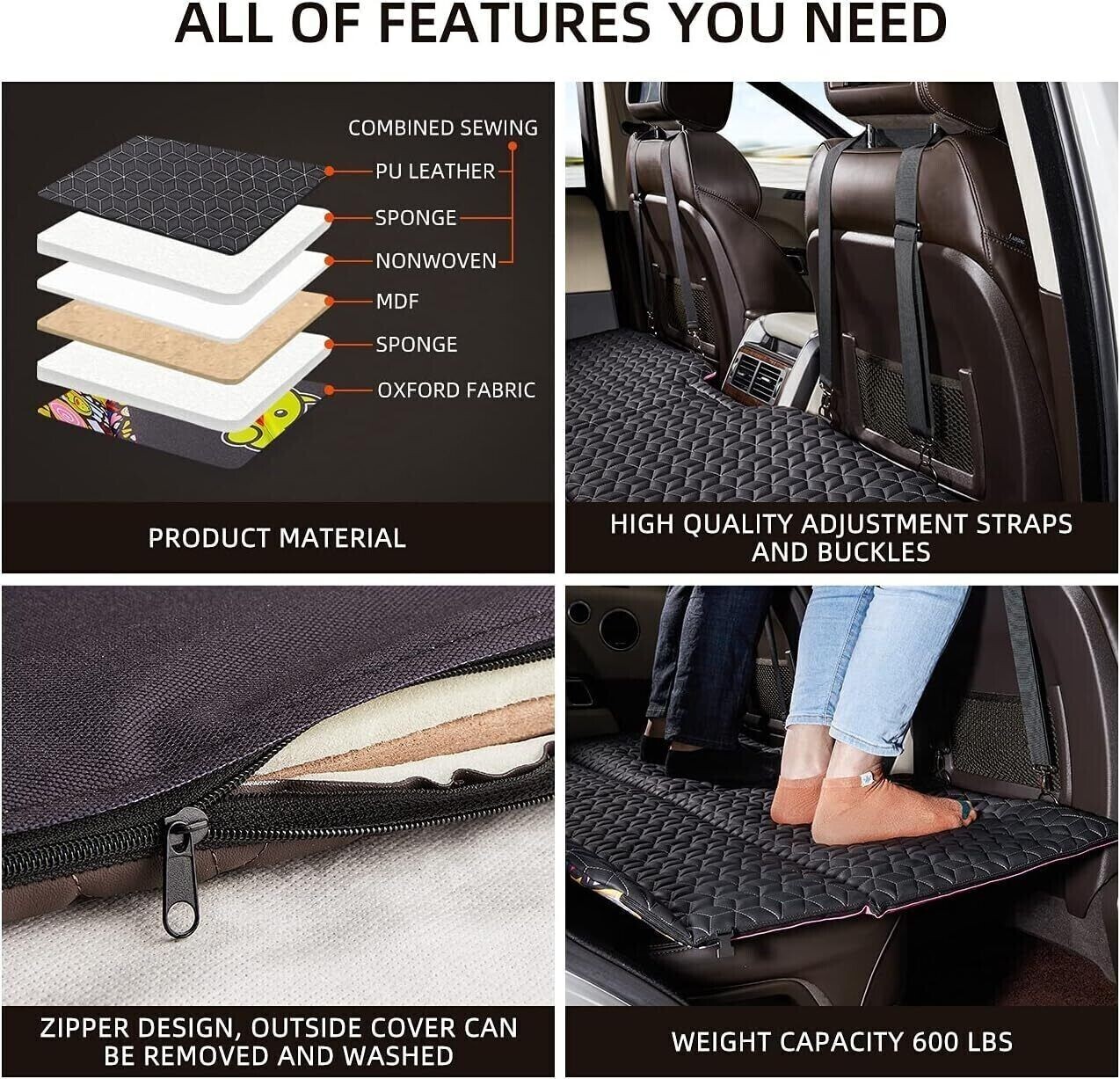 Non-Inflatable Car Mattress, Folding Car Bed Mattress for SUV, Portable Car Camp