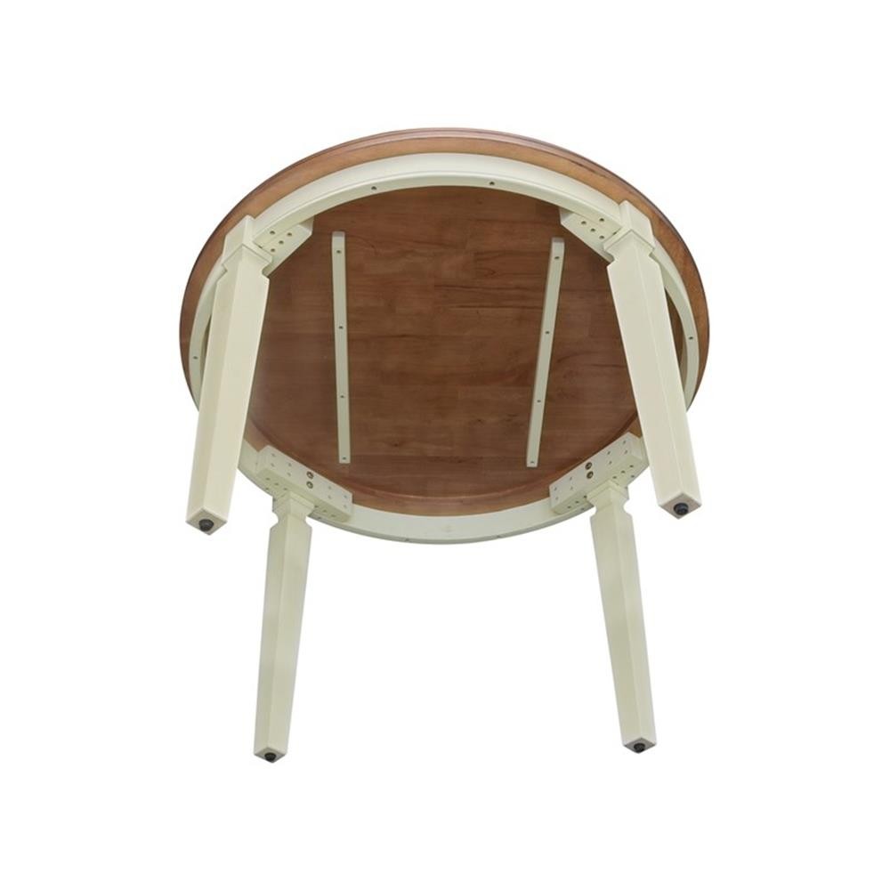 44 x 44 in Round Top Solid Wood Dining Table in Hickory/Shell