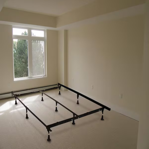 King Adjustable Metal Bed Frame Heavy Duty Steel 9 Legs Hollywood Black