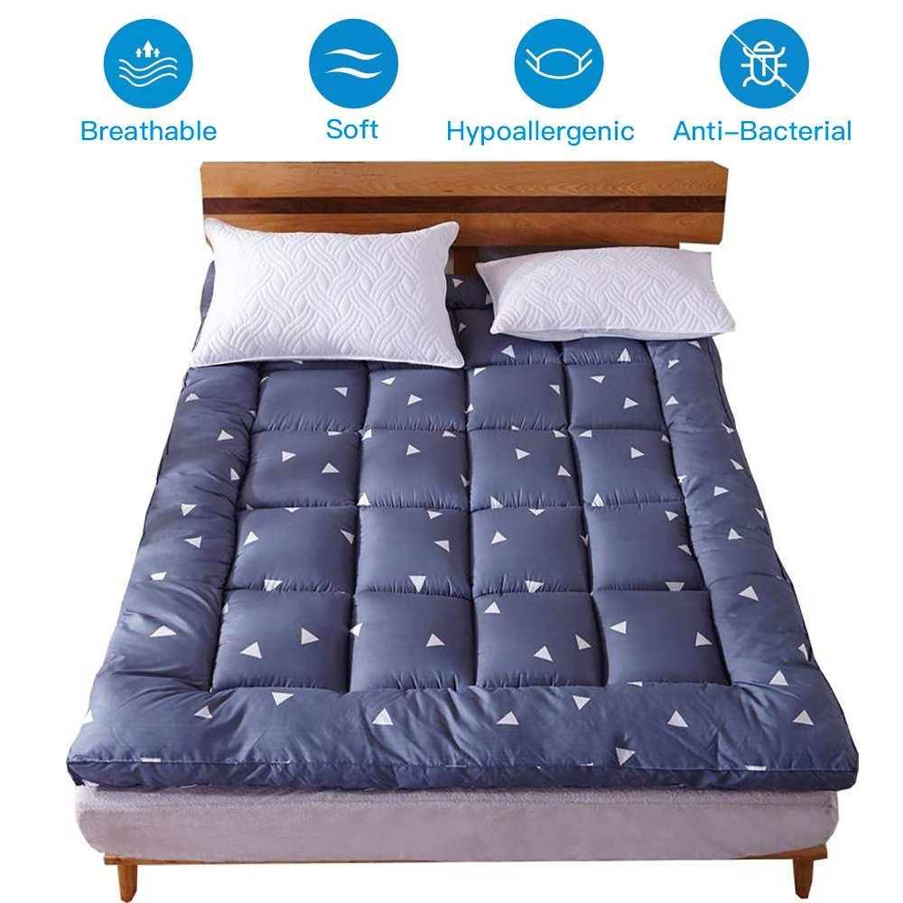 Extra Thick Mattress Topper Quilted Mattress Sleeping Mat Soft Breathable Pad