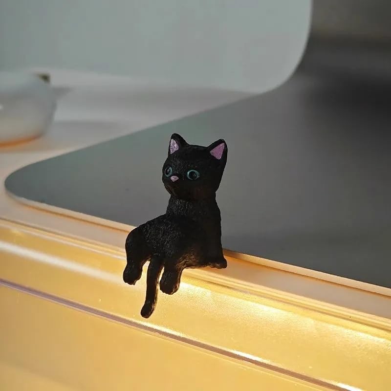 Mini Cute Cat Car Dashboard Accessories,Fun Car Rearview Mirror Dark color