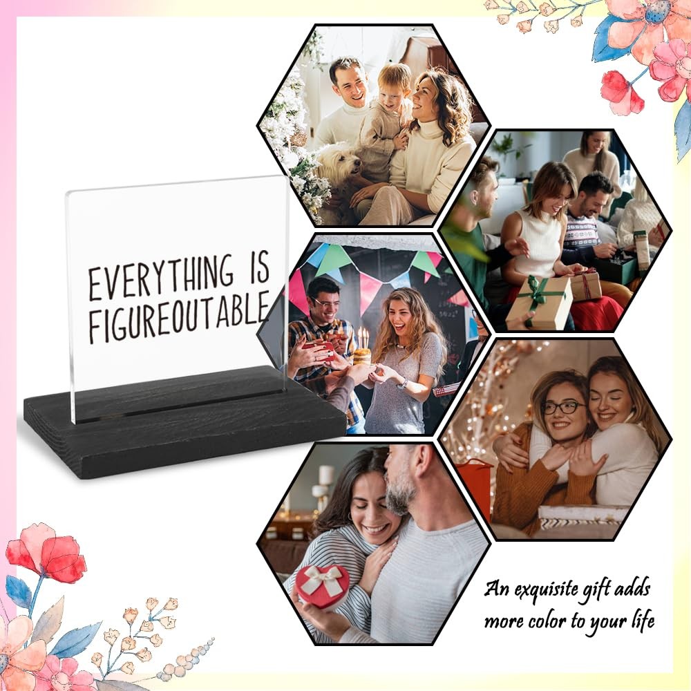 Motivational Office Desk Decor for Women, 4 inches x 4 inches, Transparent
