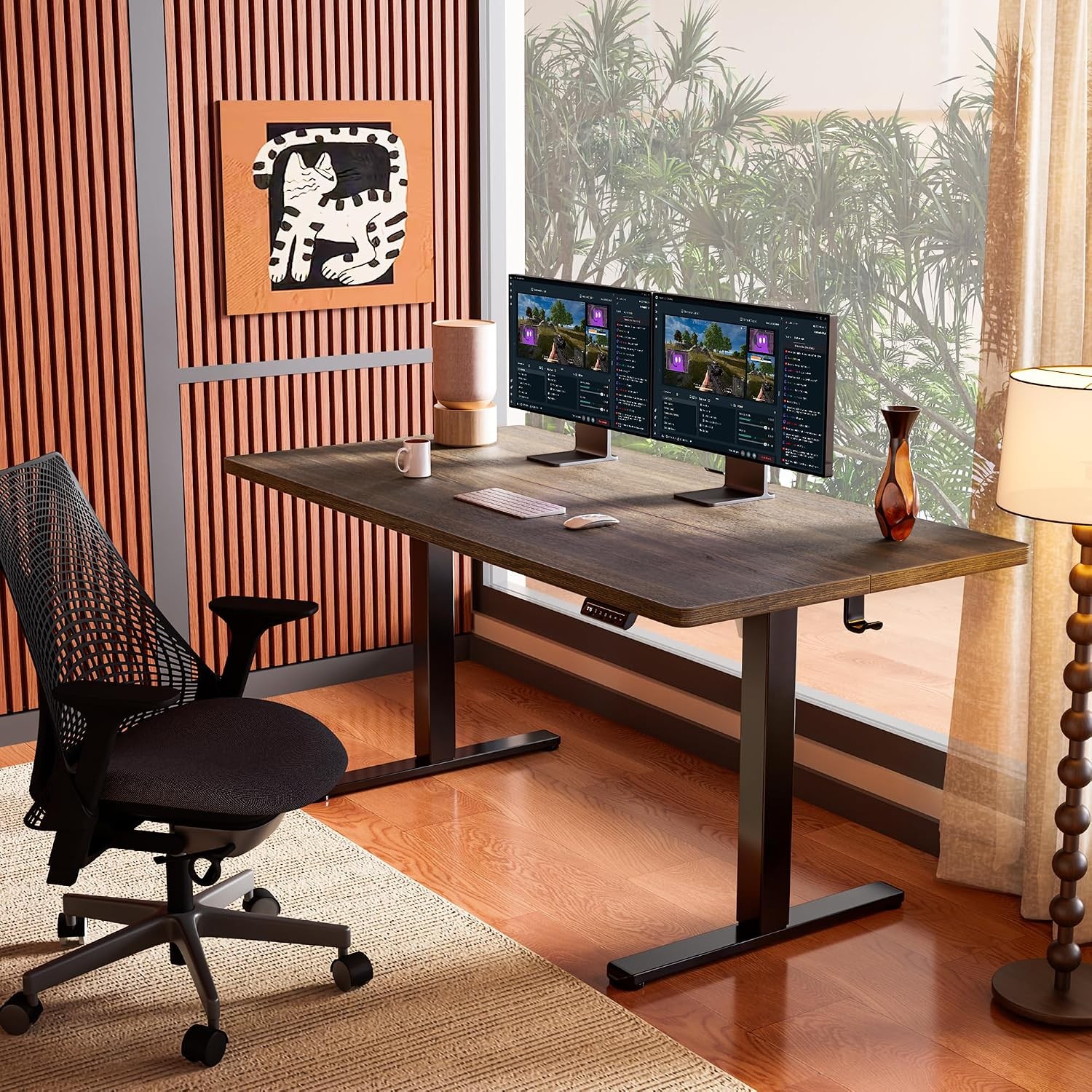 Height Adjustable Electric Standing Desk 63 x 28 Inches Sit Stand up Desk