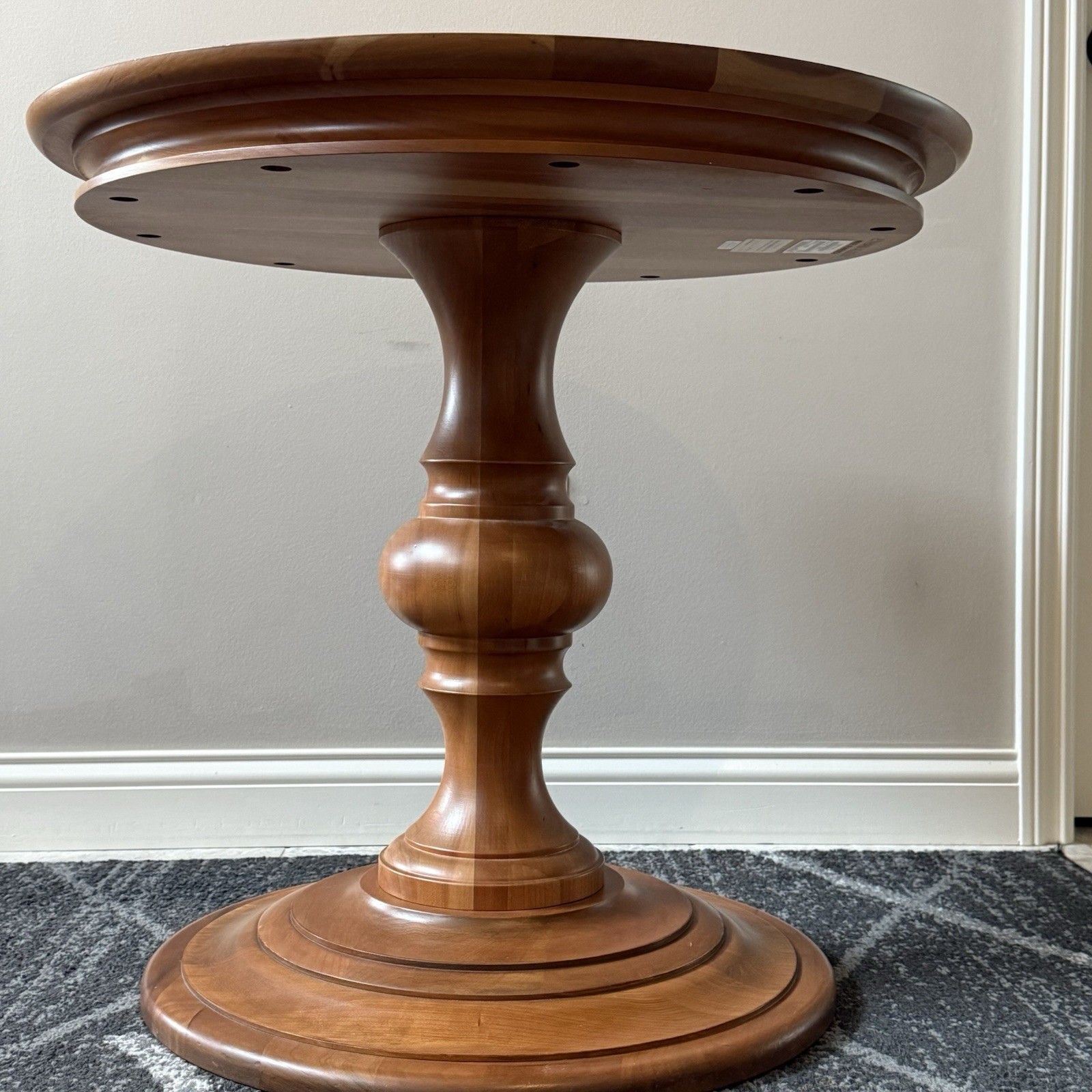 Ethan Allen Warren Round End Side Table Pedestal 28” x 26” MapleWood PICKUP ONLY
