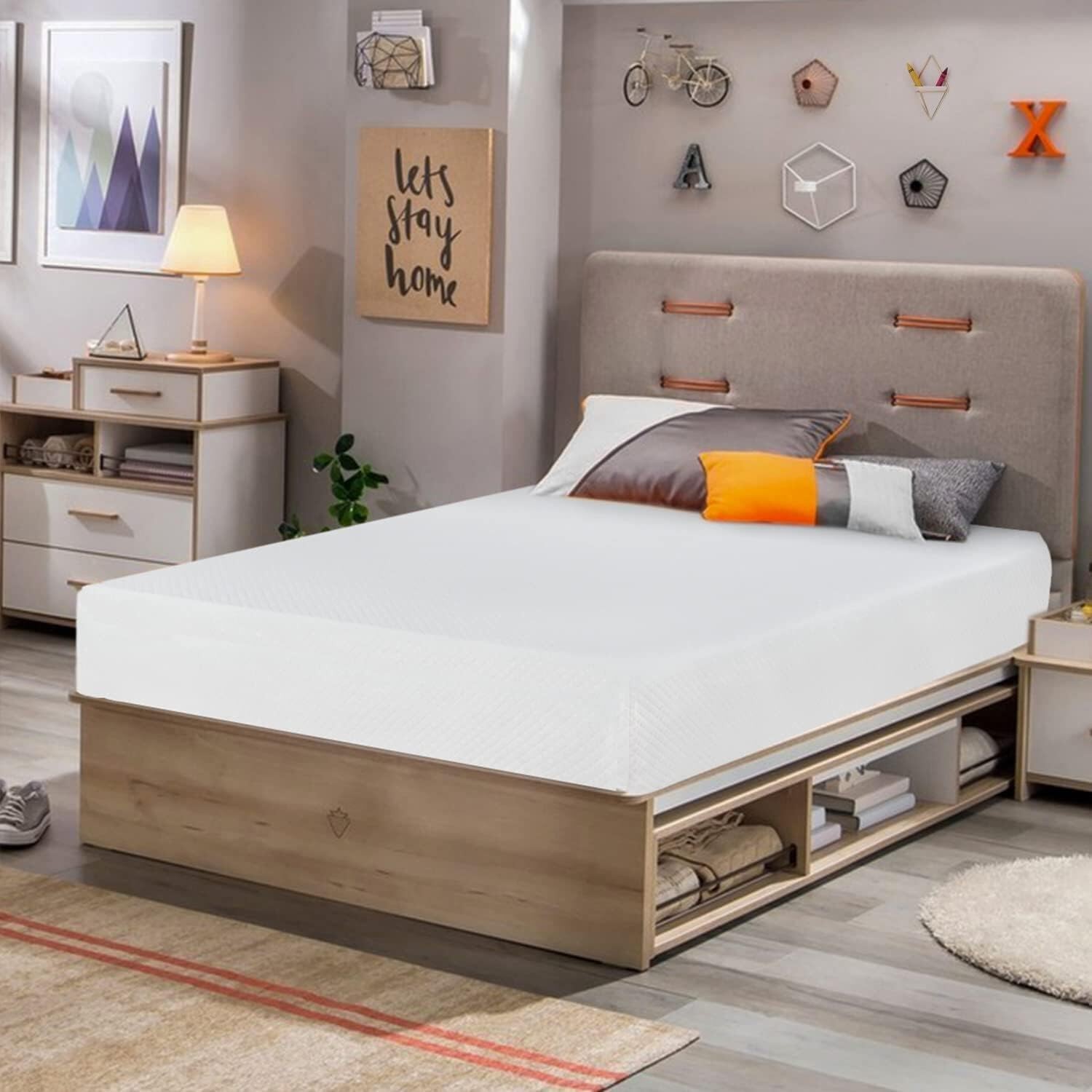 FDW | 5 Inch Twin Mattress | Medium Firm | Gel Memory Foam Twin, White