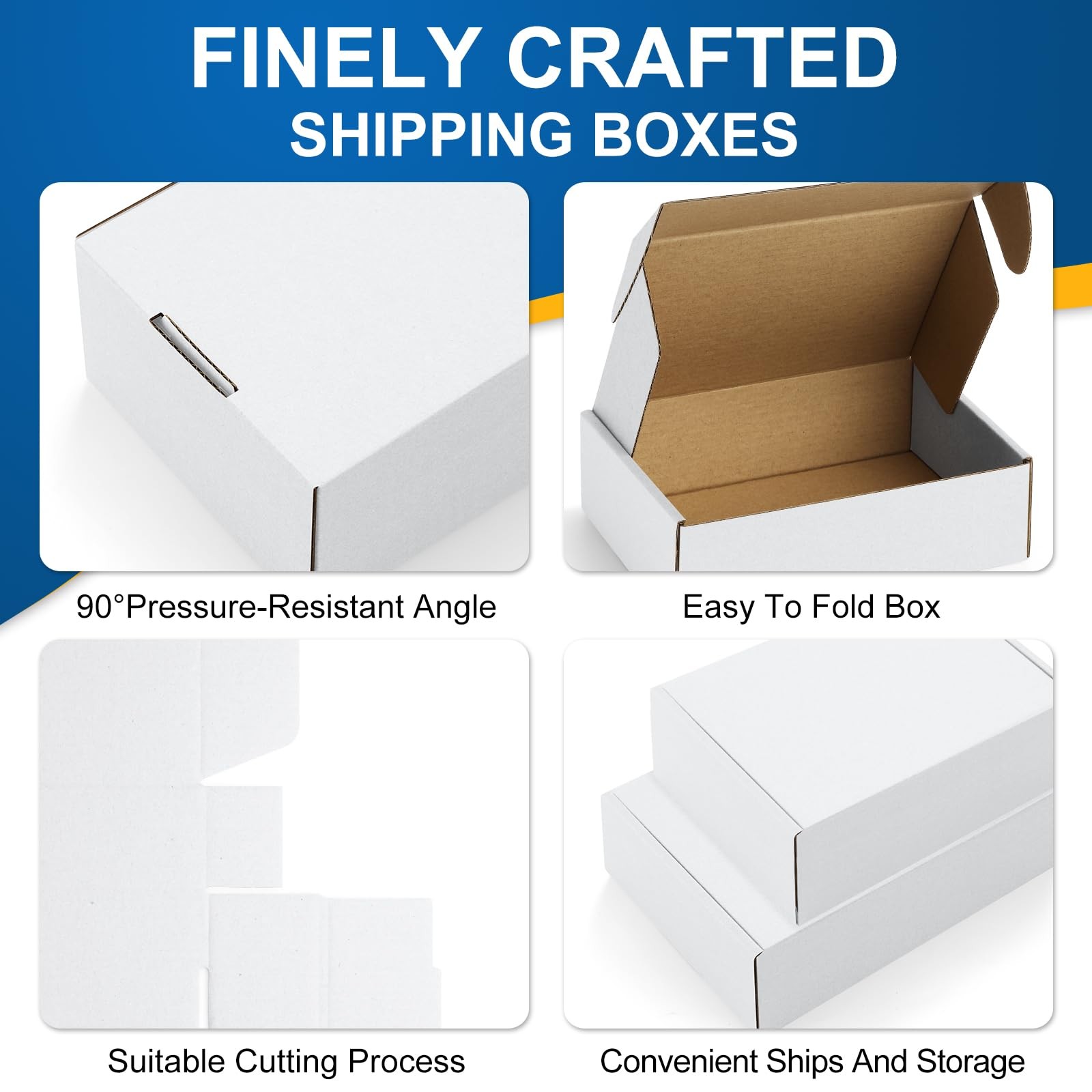 Famagic 25PK 7x5x2″ White Cardboard Shipping Boxes for Small Business