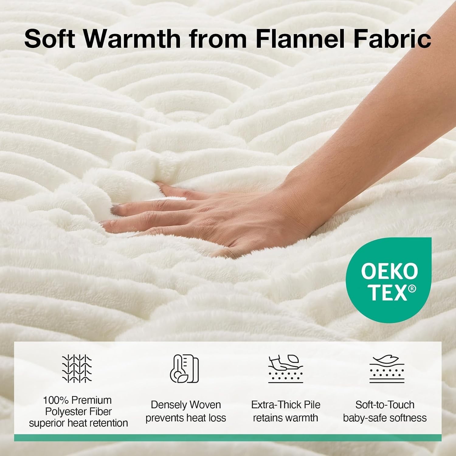 Novilla Fleece Mattress Topper Full, Warm Sherpa Deep Pockets