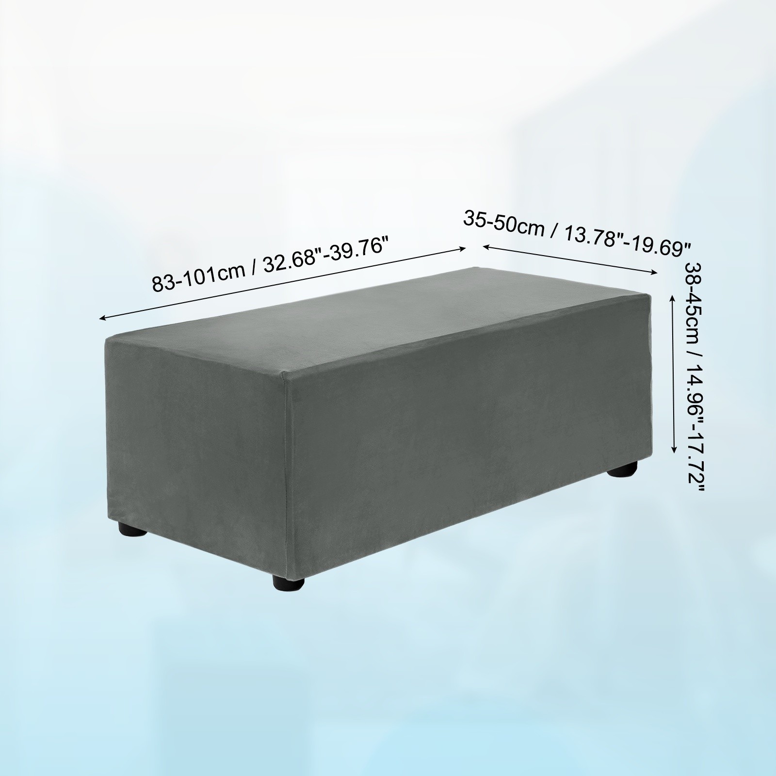 Extendable Stool Cover 32.68″-39.76″, M-Large, Grey