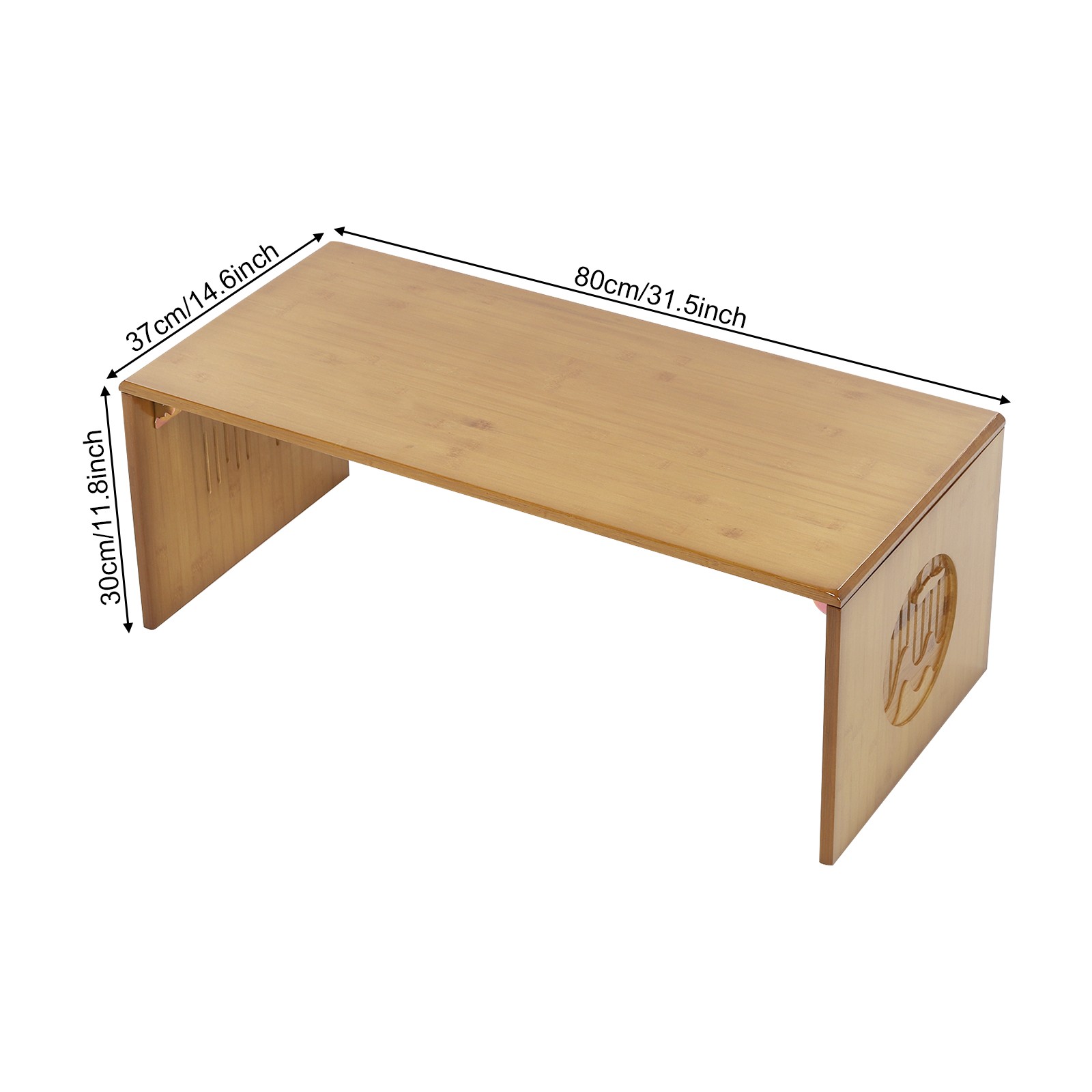Tawny Foldable Floor Table Bamboo Folding Coffee Table Without Assembly 13.22lbs
