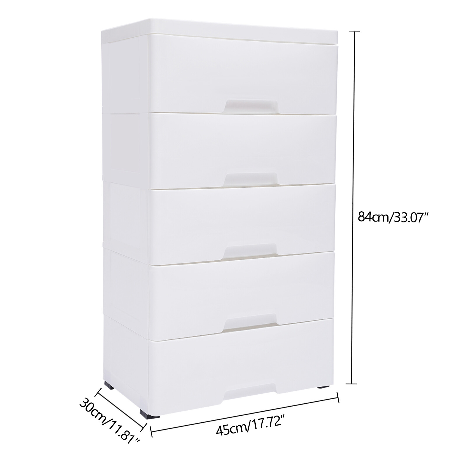 5 Drawers Plastic Storage Cabinet Detachable Drawer Tower Case Clothes Organizer