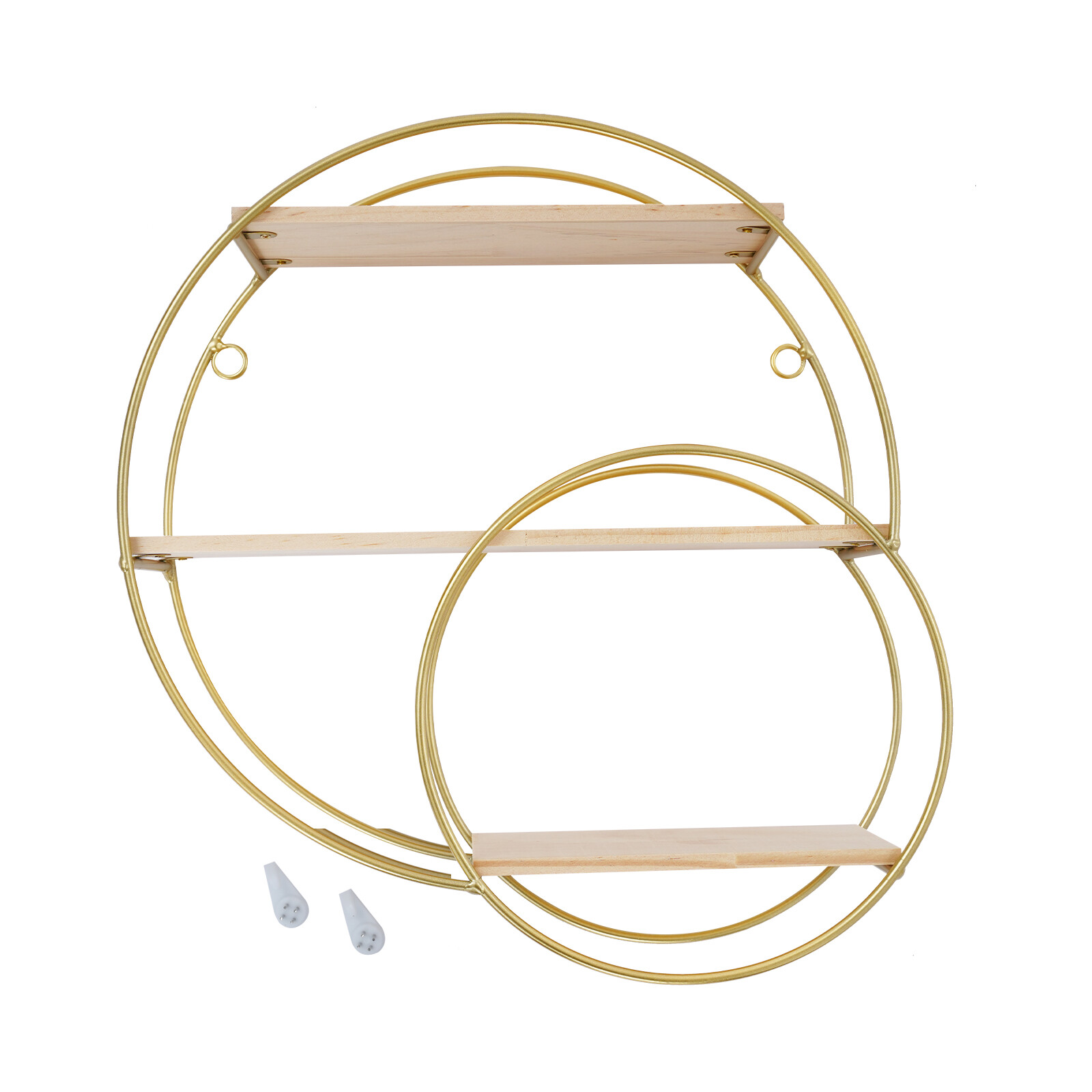 Wall Mounted Circular Storage Rack 10 x 33cm Shelf, 3-tier Storage Display Rack