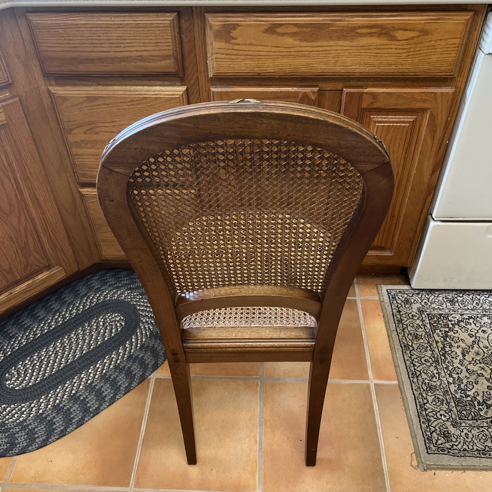 Chair France French Cane Plantation Reeded Brass Au Gros Chene Paris Rare Fine