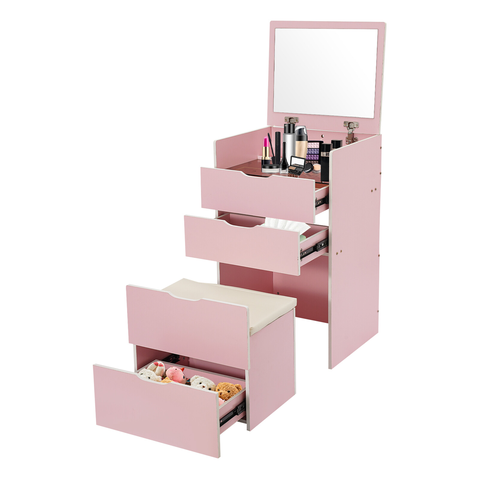 Vanity Desk, Vanity Desk with Makeup Stool, Makeup Vanity Table 48cm