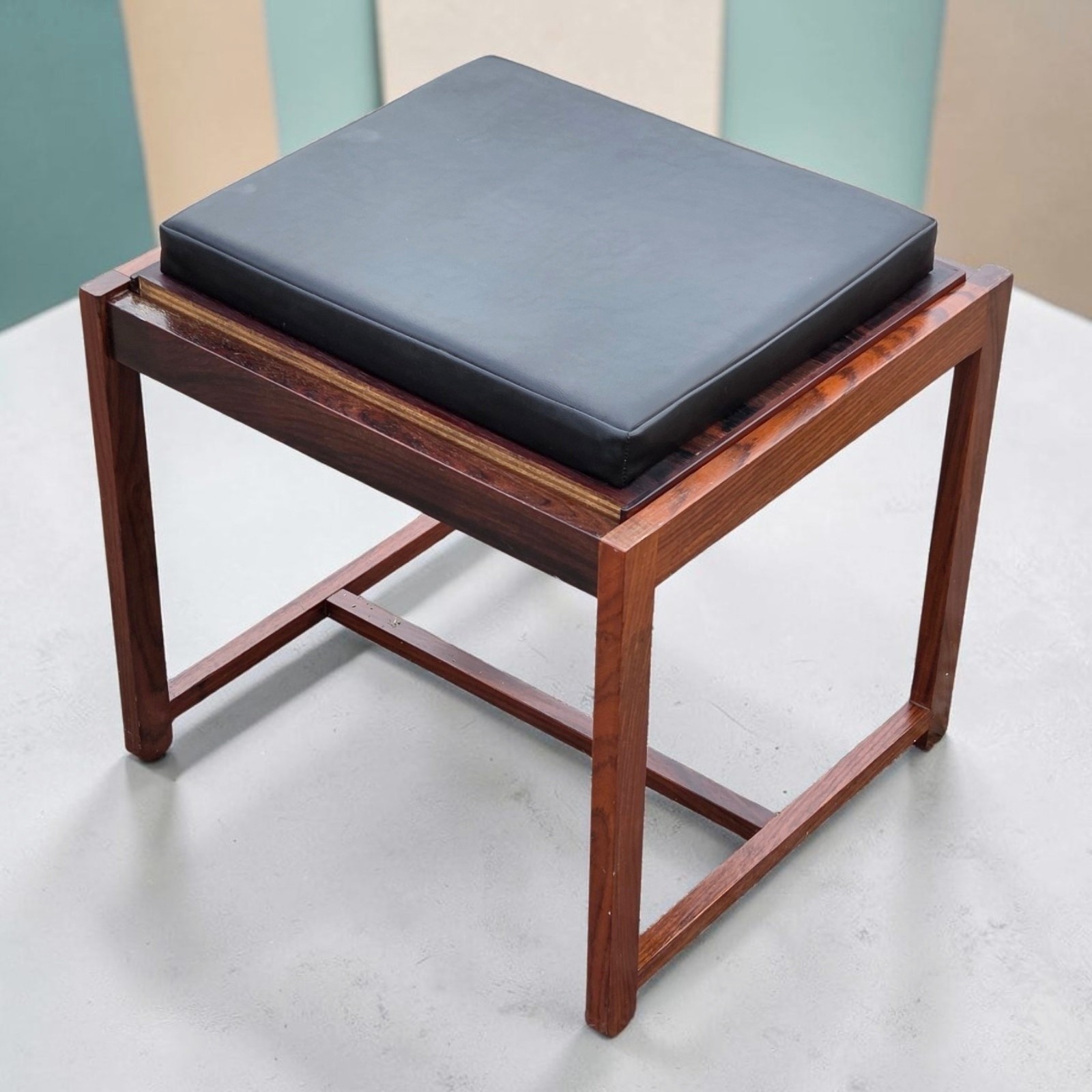 1960s Danish Modern Erik Buch Rosewood Stool Side Table O.D. Mobler