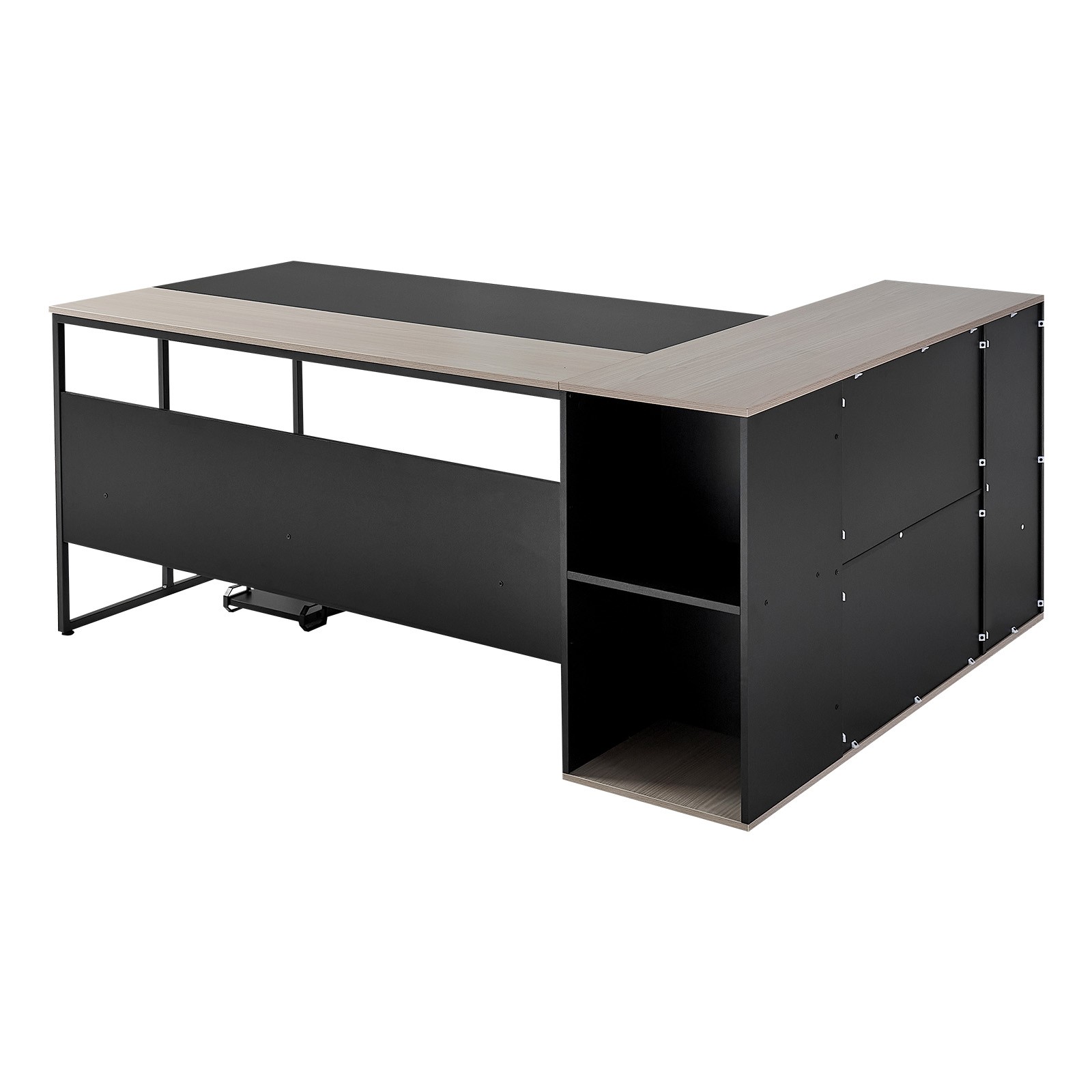 Uimoso L-Shaped Office Desk with Storage,Drawers,and CPU Stand, 350 lbs Capacity