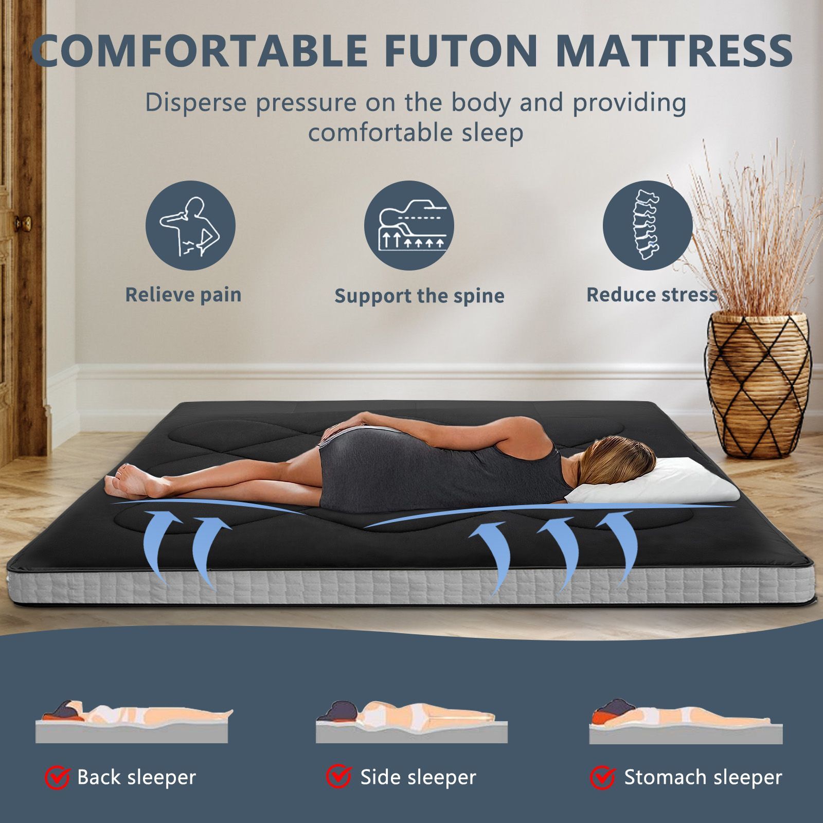 H&ZT Memory Foam Mattress 2.5 inch / 4 inch Folding Mattress Travel Guest Mat