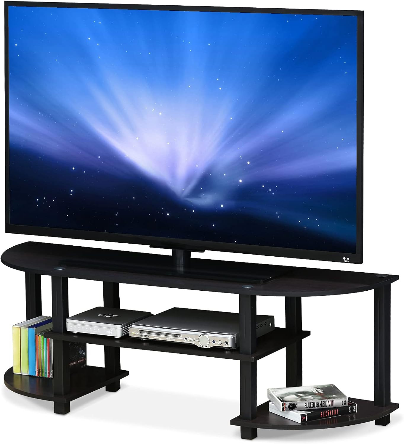 Turn-S-Tube Wide TV Entertainment Center, Dark Walnut