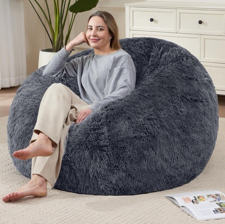 Giant Fur Bean Bag Chair Cover for Adults (No Filler) Stuffed Animal Storage NEW