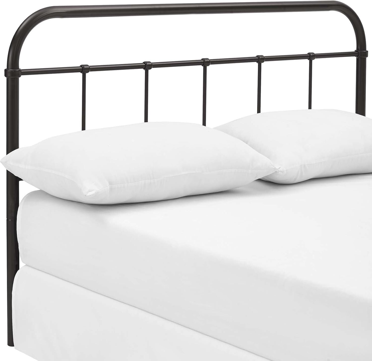 Modway Serena Rustic Farmhouse Style Steel Metal Queen Headboard Size in Brown