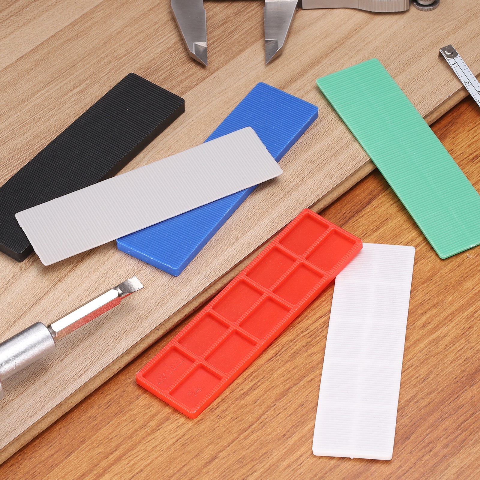 20 Pcs Plastic Flat Shims for Leveling, 5mm(3/16″) Structural Tile Shims, Blue