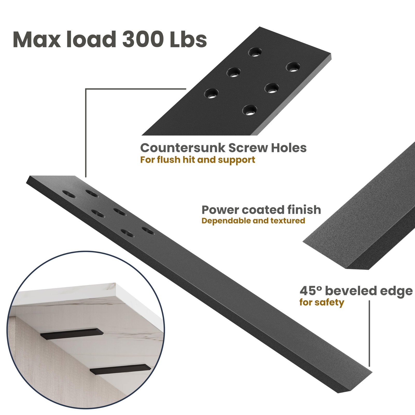 BATODA 10″ Countertop Support Brackets 4 pcs for Granite Heavy Duty L Shelf …