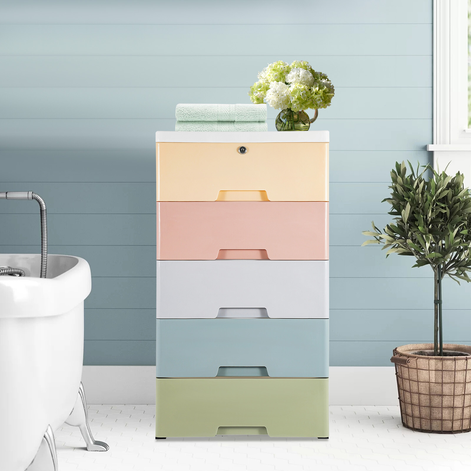 Dresser 5 Drawers Bedroom Furniture Storage Chest Organizer Closet Cabinet Home