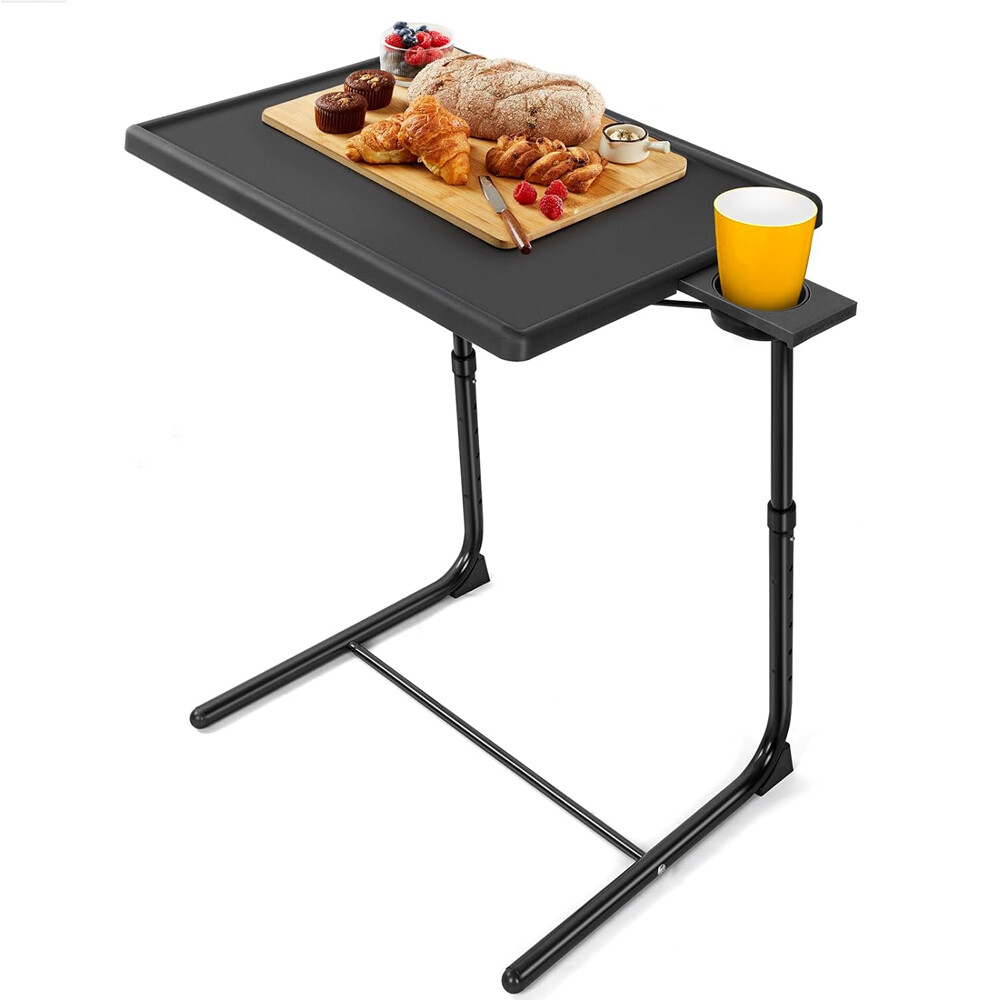 Foldable TV Dinner Tray on Bed & Sofa with Adjustable 6 Height & 3 Tilt Angle